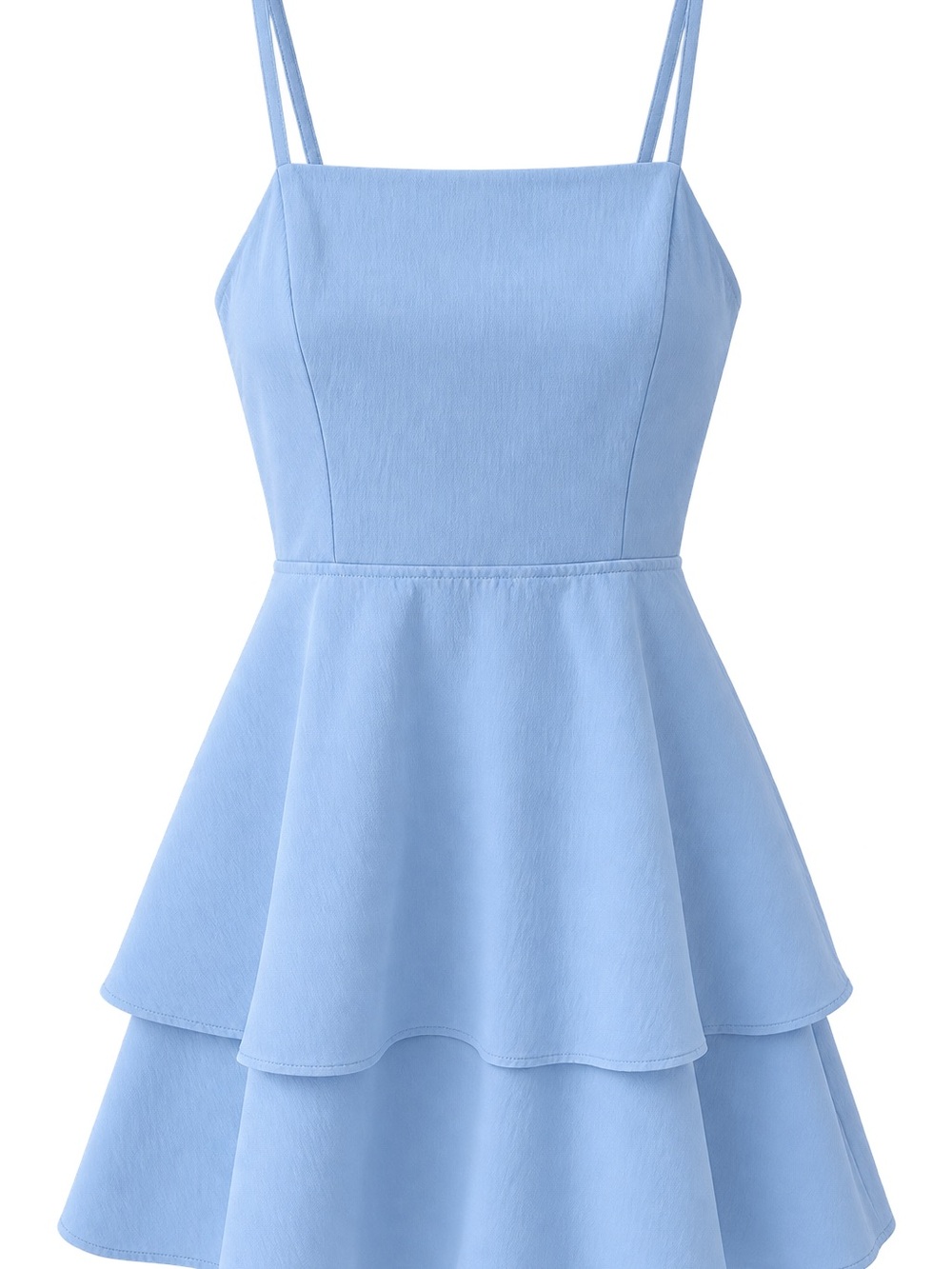 Light Blue Girls' Tiered Sundress with Spaghetti Straps